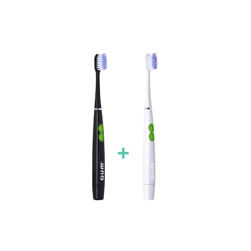 Gum Sonic Daily Cepillo Dental a Pilas Suave Blanco-Negro 2Uds