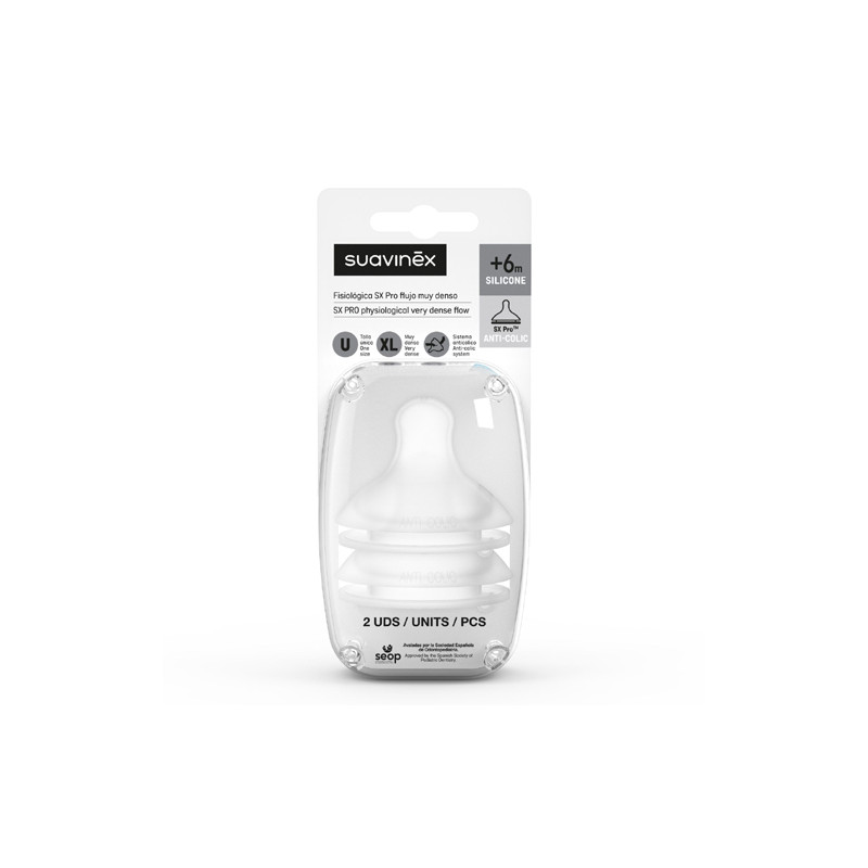Suavinex Tetina Fisiologica Sx Pro Flujo muy Denso 6m+ 2Uds