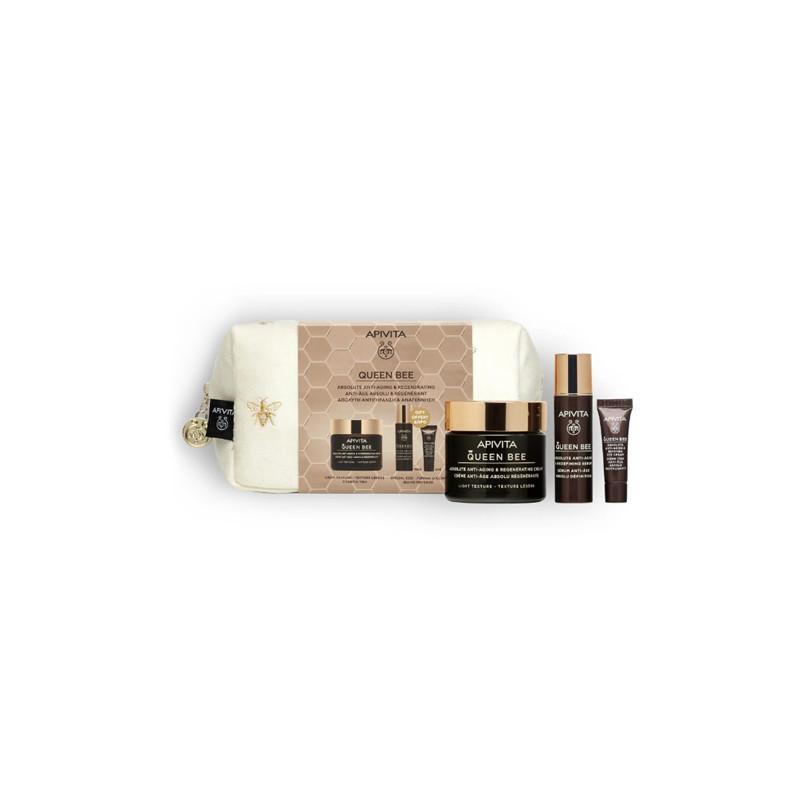 Apivita Queen Bee Crema Ligera 50ml + Serum 10ml + C.Ojos 2ml