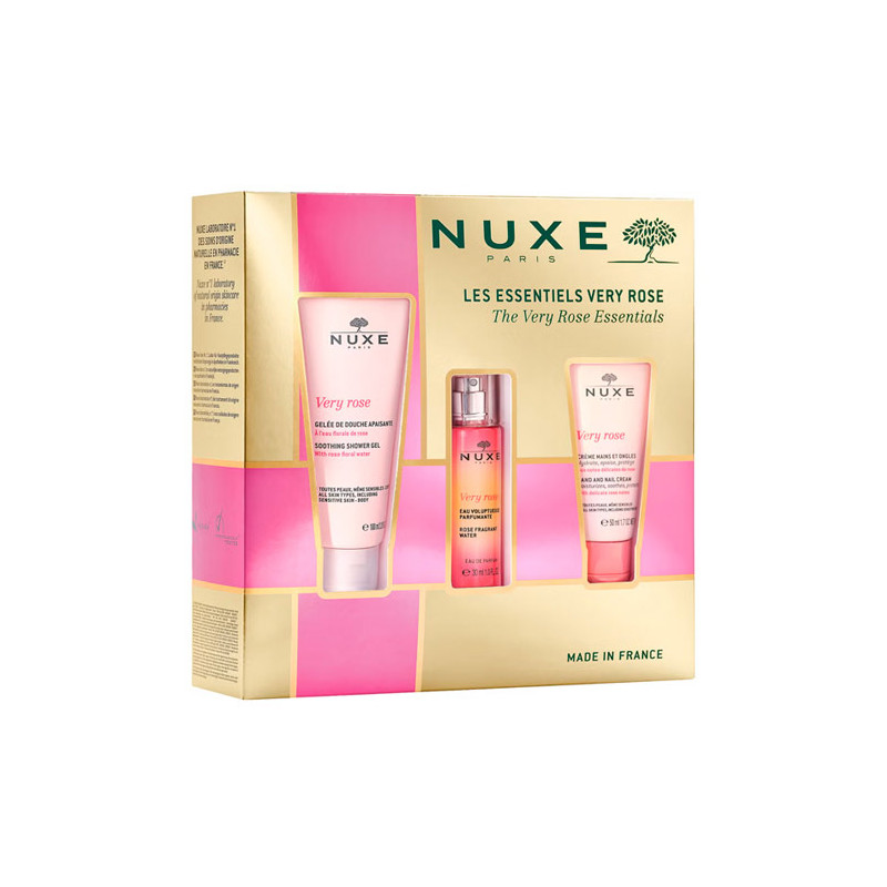 Nuxe Very Rose Gel Ducha 100ml + Agua Perf 30ml + Cr Manos 50ml