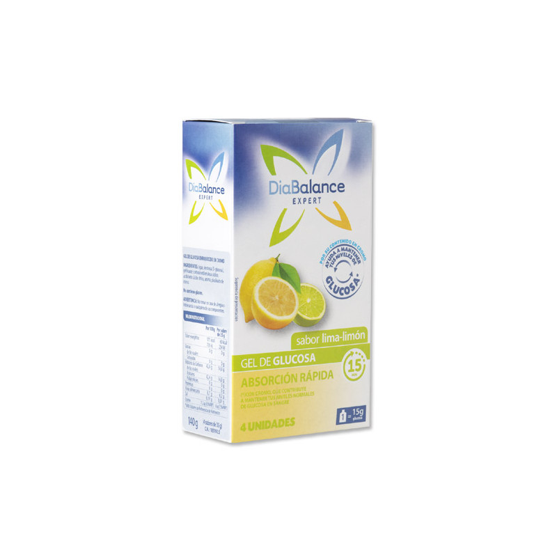 DiaBalance Expert Gel de Glucosa Absorcion Rapida Lima-Limon 4Uds