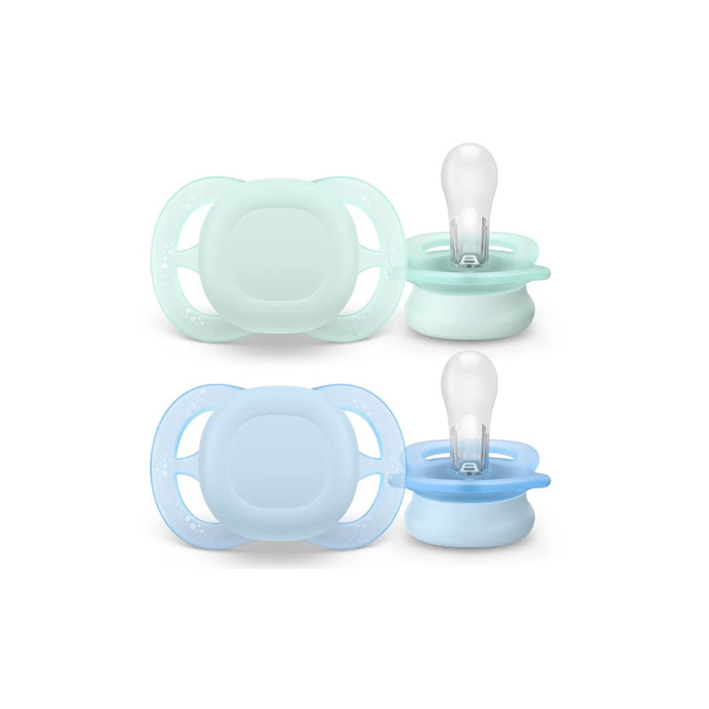 Avent Ultra Start Chupete Liso Azul-Verde 0-2m 2Uds