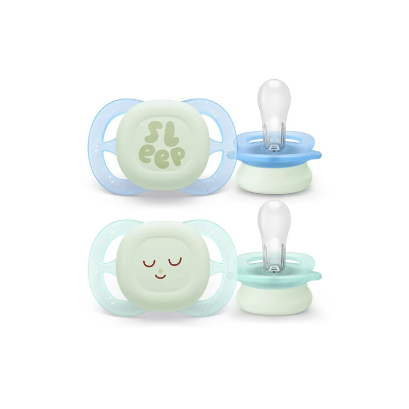 Avent Ultra Start Chupete Nocturno Azul-Verde 0-2m 2Uds