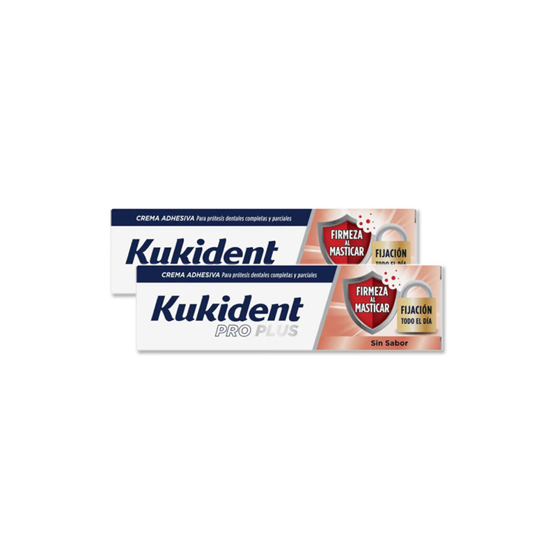 Kukident Pro Plus Crema Adhesiva Barrera Anti-Comida Duplo 2x40gr