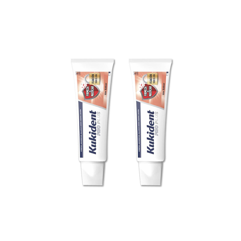 Kukident Pro Plus Crema Adhesiva Barrera Anti-Comida Duplo 2x40gr