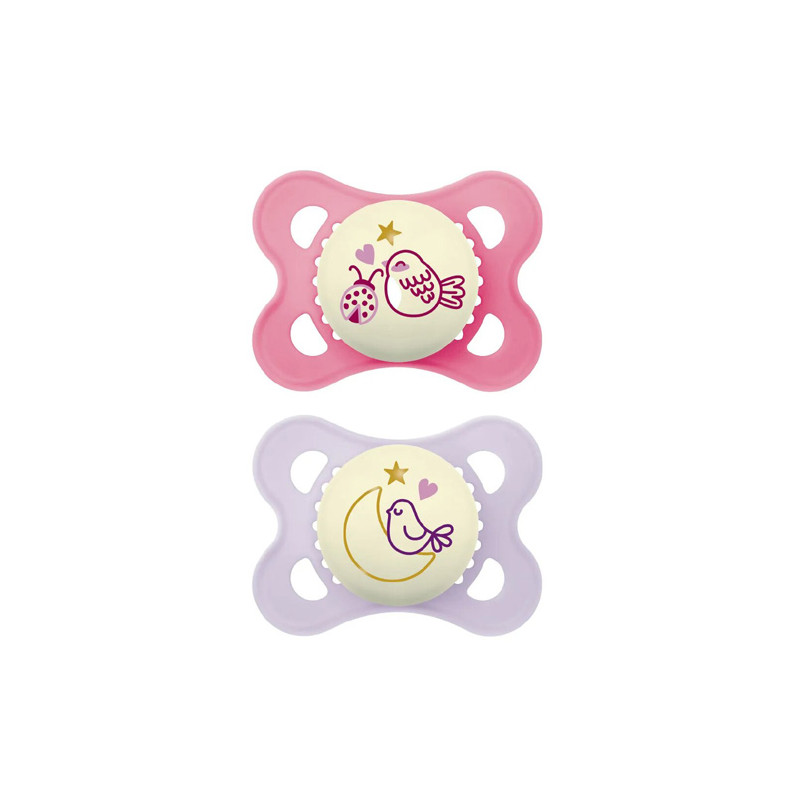 Mam Original Night Chupete Nocturno Rosa-Morado 2-6m 2Uds