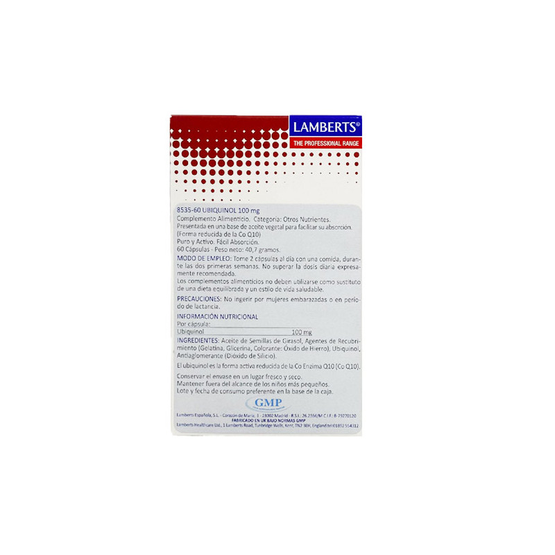 Lamberts Ubiquinol 100mg 60Caps