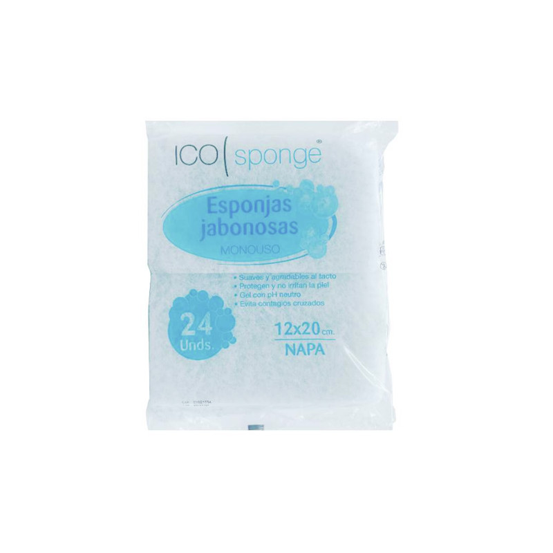 Ico Esponjas Jabonosas Monouso 12x20cm 24Uds