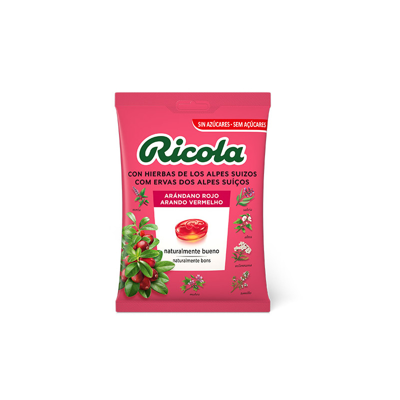 Ricola Caramelos Arandano Rojo sin Azucar Bolsa 70gr