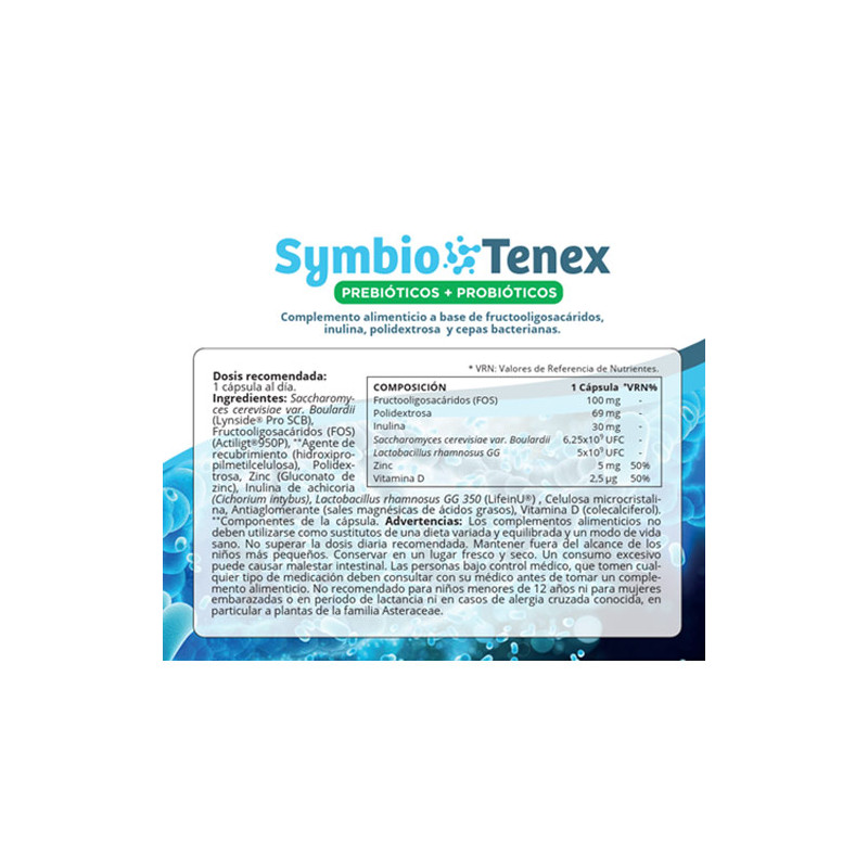 SymbioTenex Prebioticos + Probioticos 15Caps - Farmacia en Casa Online