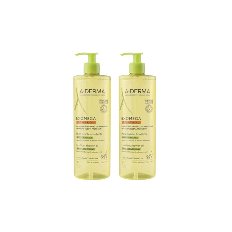 Aderma Exomega Control Aceite Limpiador Emoliente Duplo 2x500ml