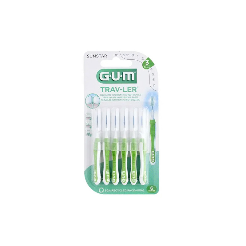Gum Proxabrush Viaje 1414 Cep Interdental Ultrafino Conico 6Uds