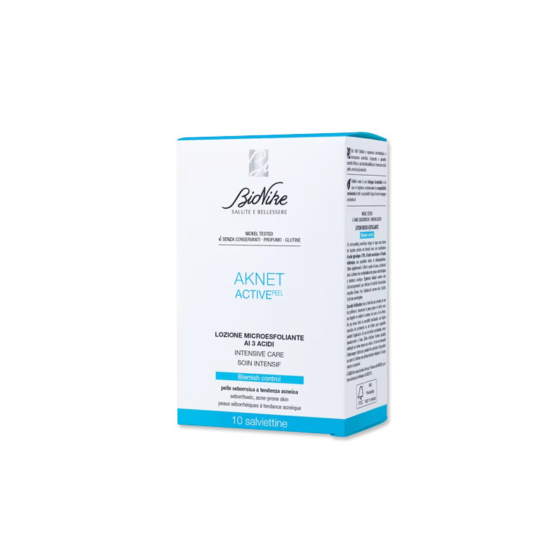 Bionike Aknet Active Peel Locion Microexfoliante 10 Toallitas