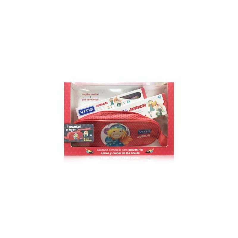 Vitis Junior Gel Dentifrico Fresa 75ml + Cepillo + Mochila