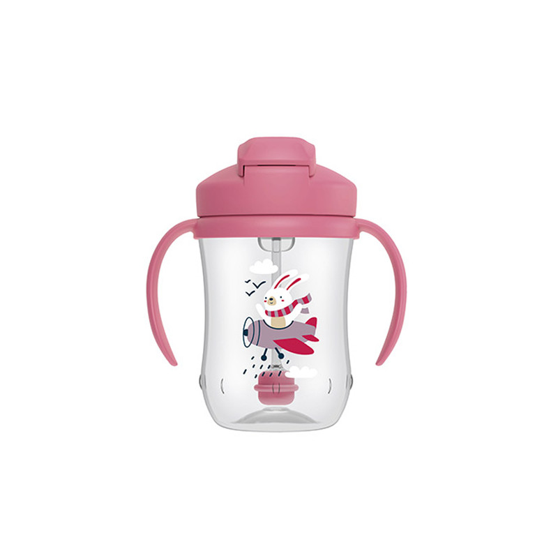 Dr Browns Vaso con Pajita Rosa 6m+ 270ml