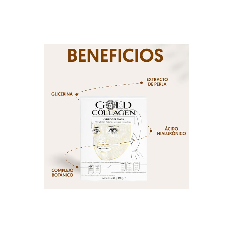Gold Collagen Hydrogel Mask 30gr 4Uds