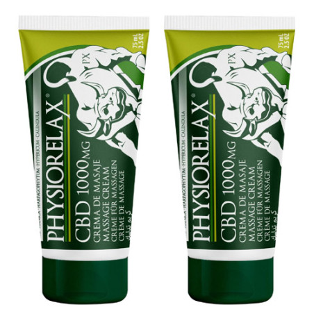 Physiorelax CBD 1000mg Crema de Masaje Duplo 2x75ml