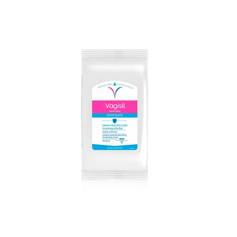 Vagisil Higiene Intima con Odor Block Protection 20 Toallitas