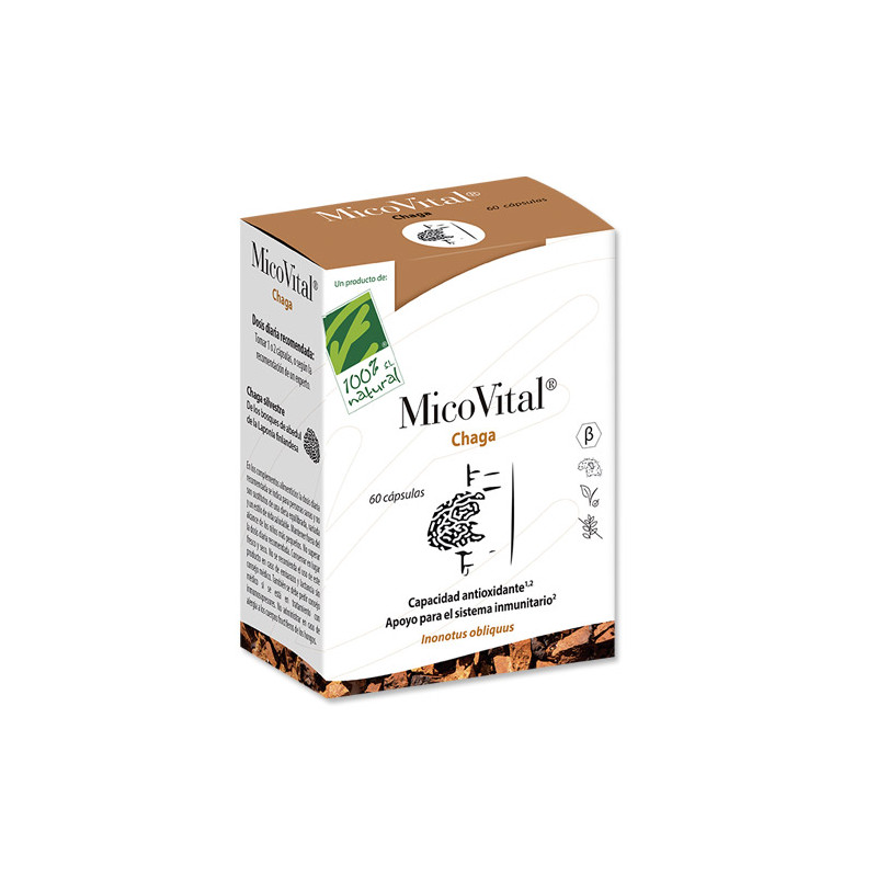 100% Natural Micovital Chaga 60Caps