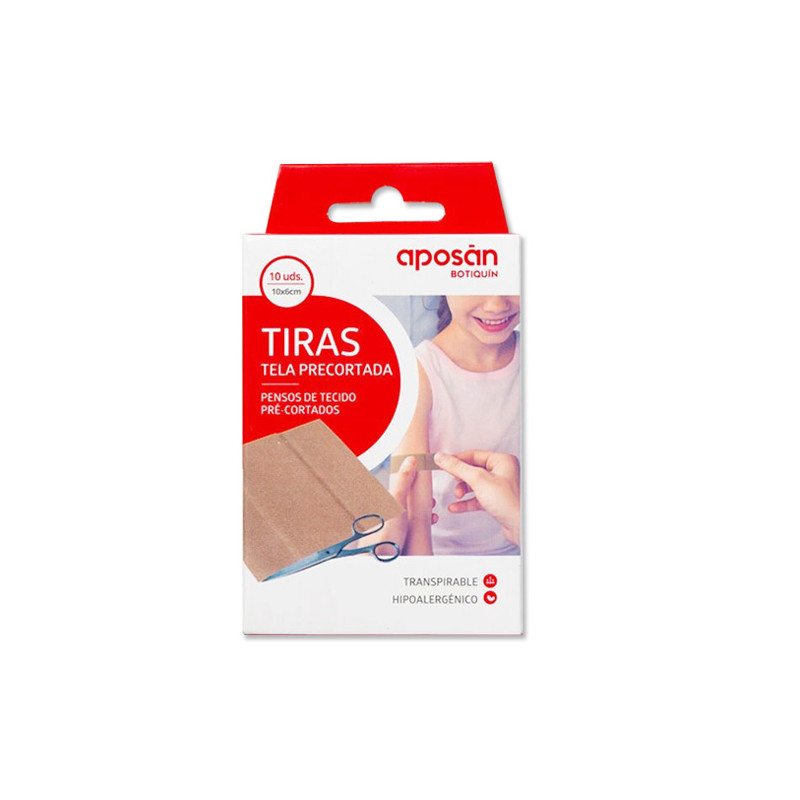 Aposan Botiquin Tiras Tela Precortada 10x6cm 10Uds