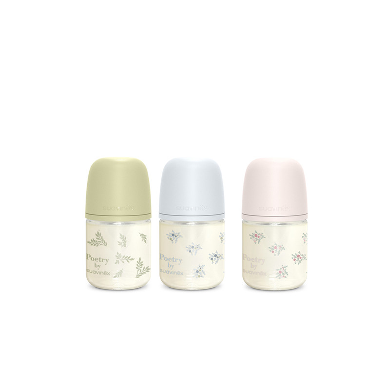 Suavinex Poetry Biberon Vidrio Flujo Lento 0m+ 120ml
