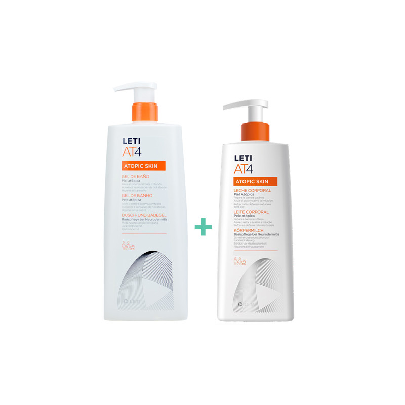Leti AT4 Gel de Baño 500ml + Leche Corporal 250ml