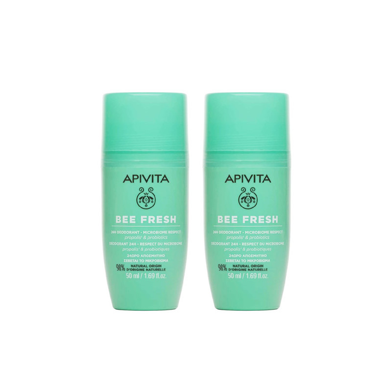 Apivita Bee Fresh Desodorante 24h Roll-On Duplo 2x50ml