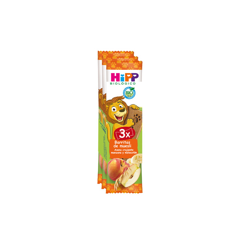 Hipp Barrita Muesli Avena Manzana y Melocoton Triplo 3x20gr