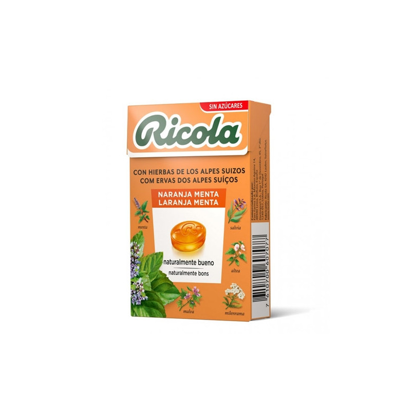 Ricola Caramelos Naranja Menta S/A 50gr