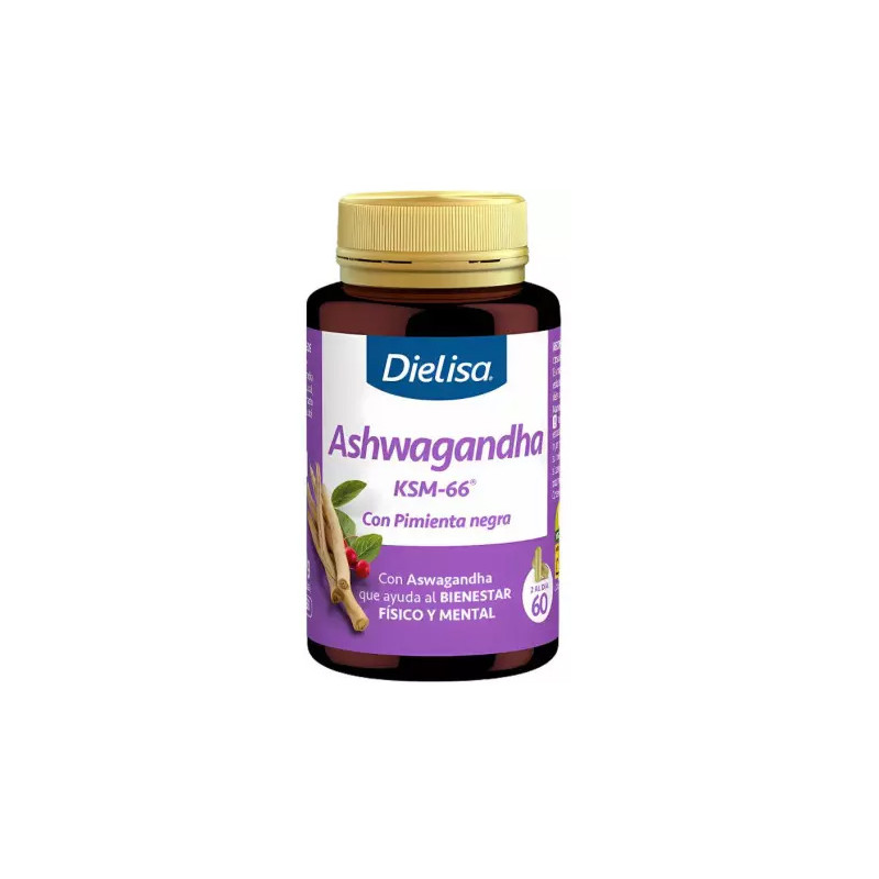 Dielisa Ashwagandha KSM-66 Bio + Pimienta Negra 60Comp