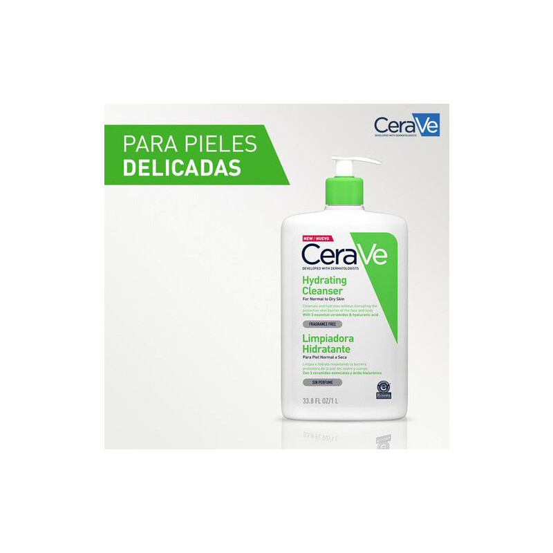 Cerave Limpiador 1l + Crema Hidratante 453gr + Balsamo 50ml