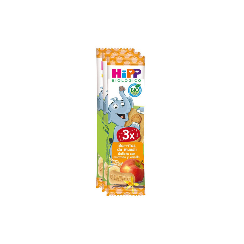 Hipp Barrita Muesli Galleta Manzana y Vainilla Triplo 3x20gr