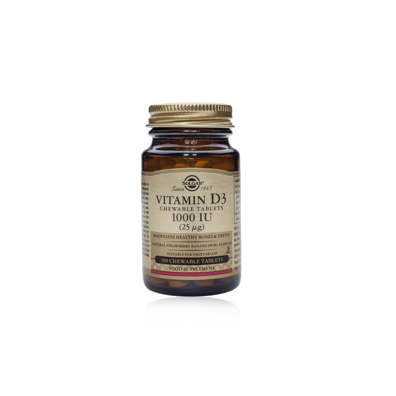 Solgar Vitamina D3 1000ui 100Comp Masticables