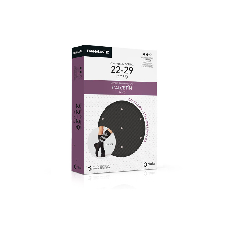 Farmalastic Calcetin Gris con Topos Compresion Normal T-M
