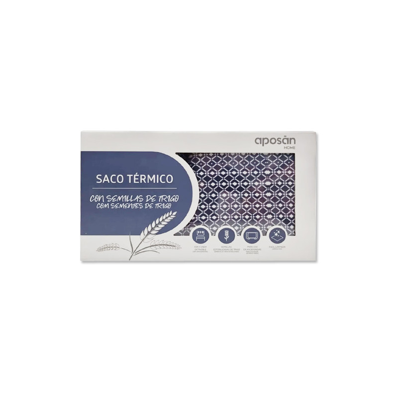 Aposan Saco Termico Semillas de Trigo Estampado Azul 1Ud