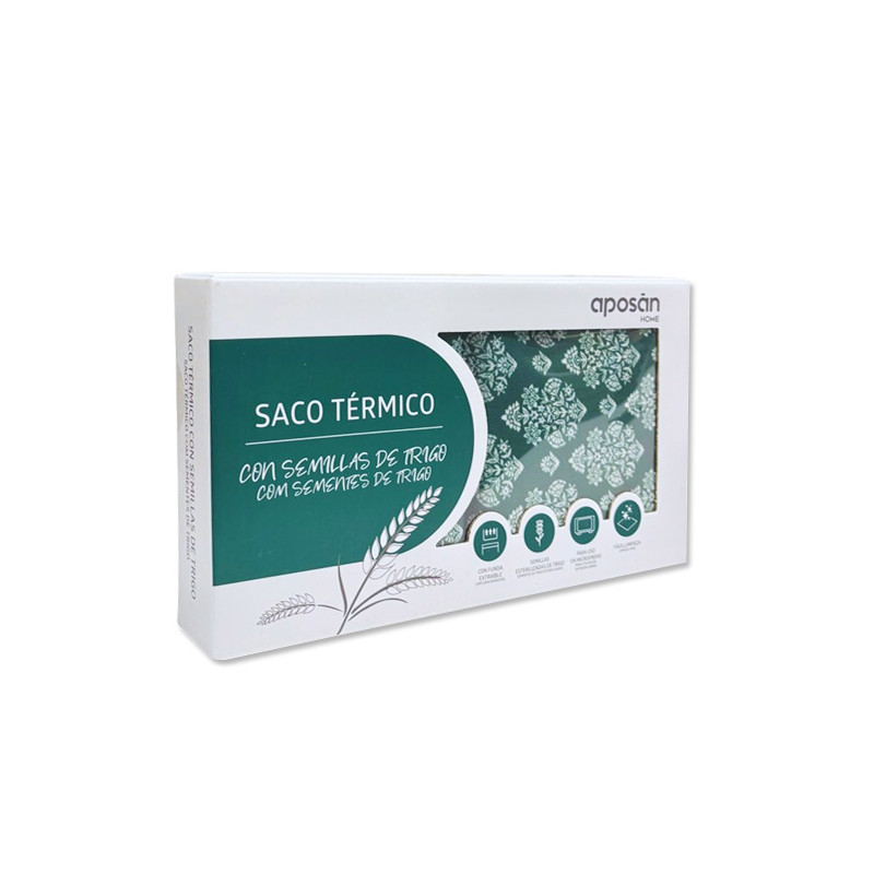Aposan Saco Termico Semillas de Trigo estampado Verde 1Ud