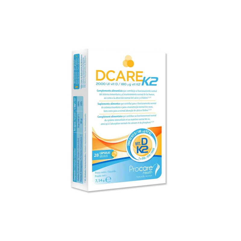 Dcare K2 2000ui Vit D 180ug Vit K2 28Caps