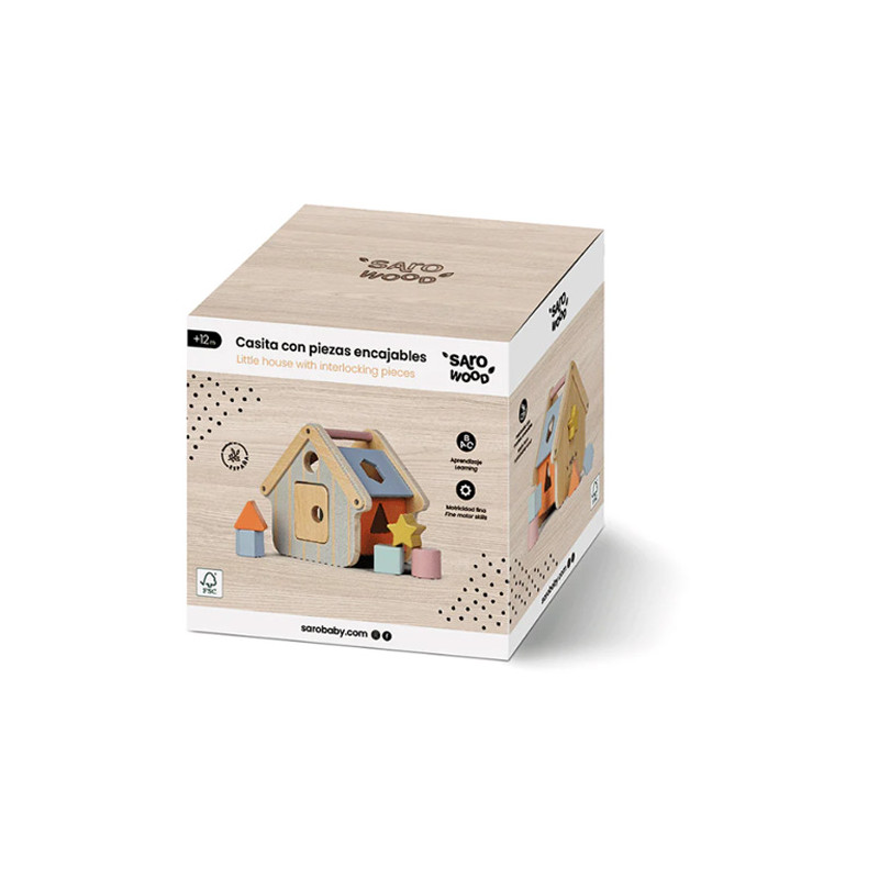 Saro Wood Casita con Piezas Encajables 1Ud