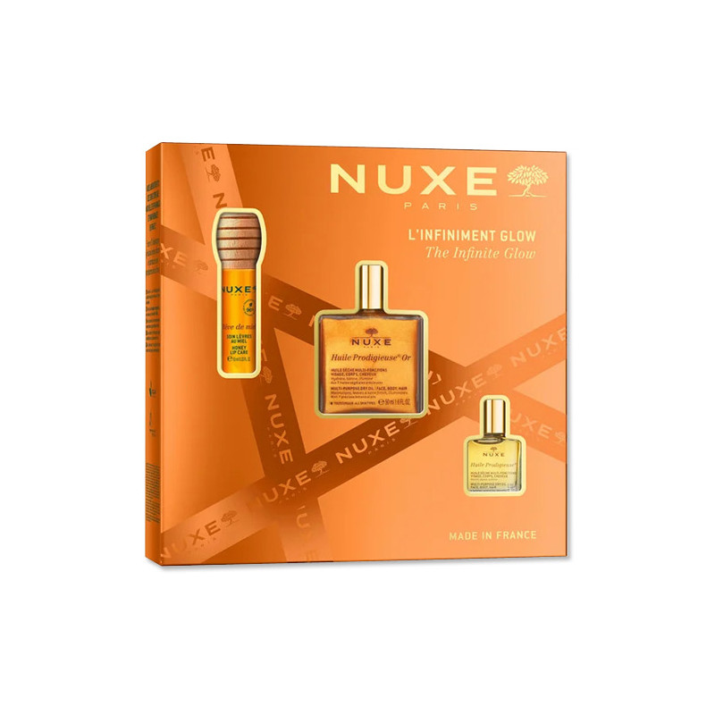 Nuxe Huile Prodigieuse Oro 50ml + Labial 8ml + Aceite 10ml