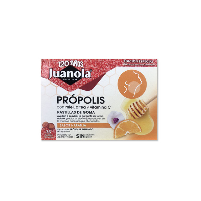 Juanola Propolis Pastillas Goma Naranja 36Uds - Farmacia en Casa Online