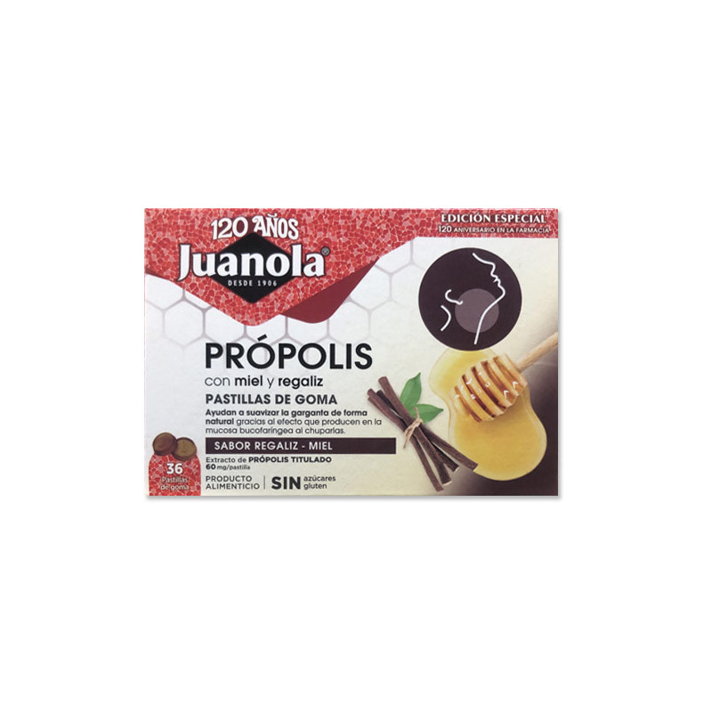 Juanola Propolis Pastillas Goma Regaliz Miel 36Uds