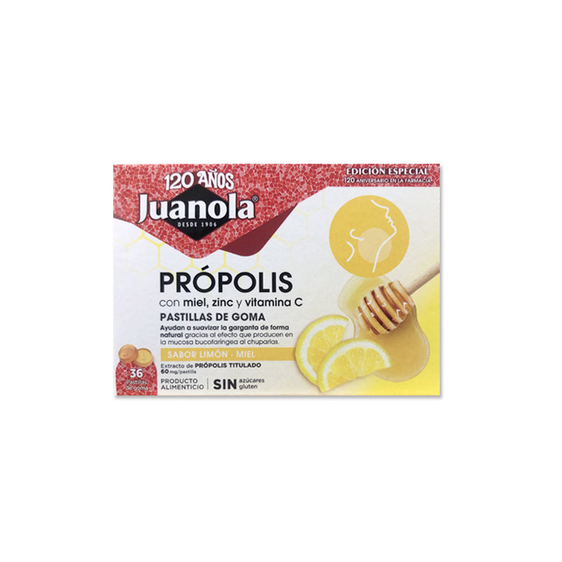 Juanola Propolis Pastillas Goma Limon Miel 36Uds
