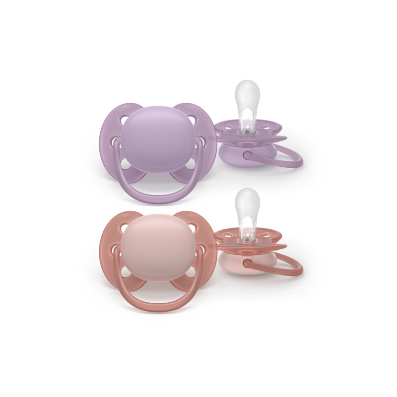 Avent Ultra Soft Chupete Ortodoncia Rosa 6-18m 2Uds