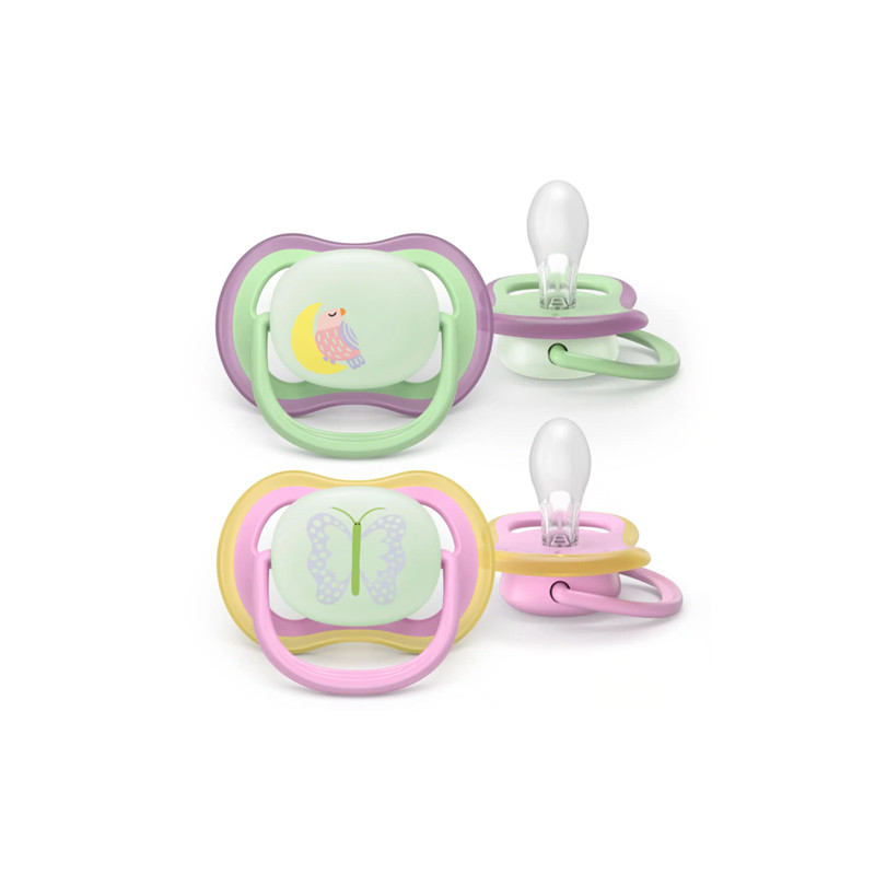 Avent Ultra Air Chupete Ortodoncia Nocturno Rosa 6-18m 2Uds