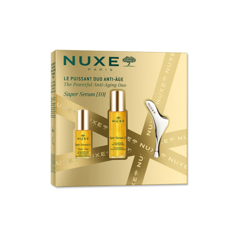 Nuxe Super Serum 10 Concnetrado 30ml + Serum Ojos + Masajeador