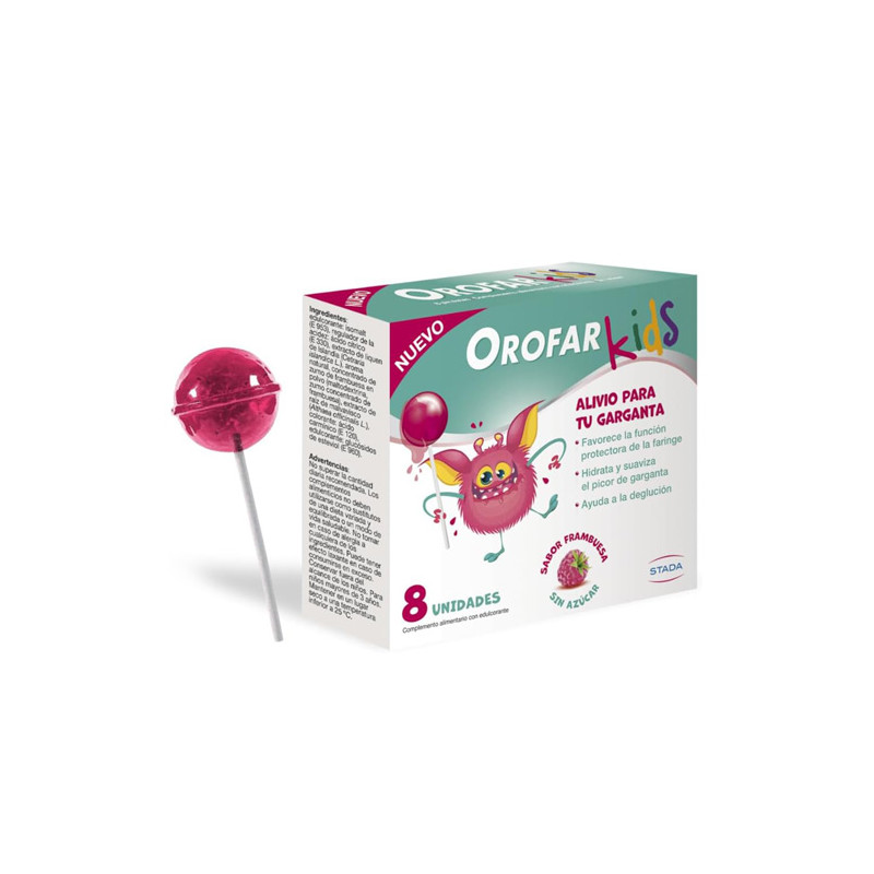 Orofar Kids Paletas Sabor Frambuesa 8Uds