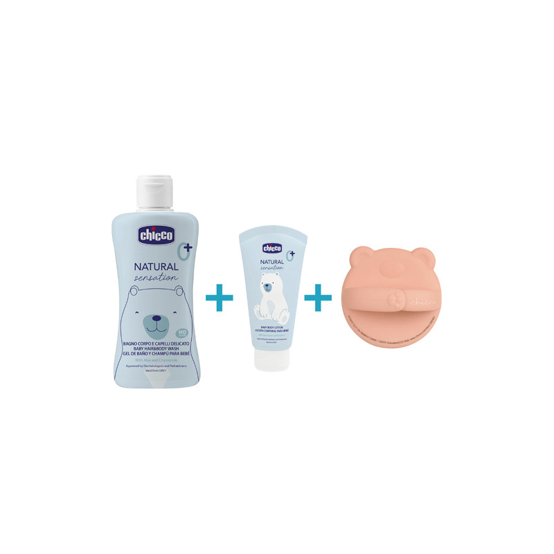 Chicco Natural Sensation Gel Champu 200ml +Locion 150ml +Cepillo