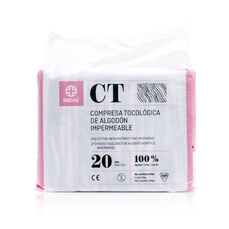 Indas Compresas Tocologicas Algodon 20Uds