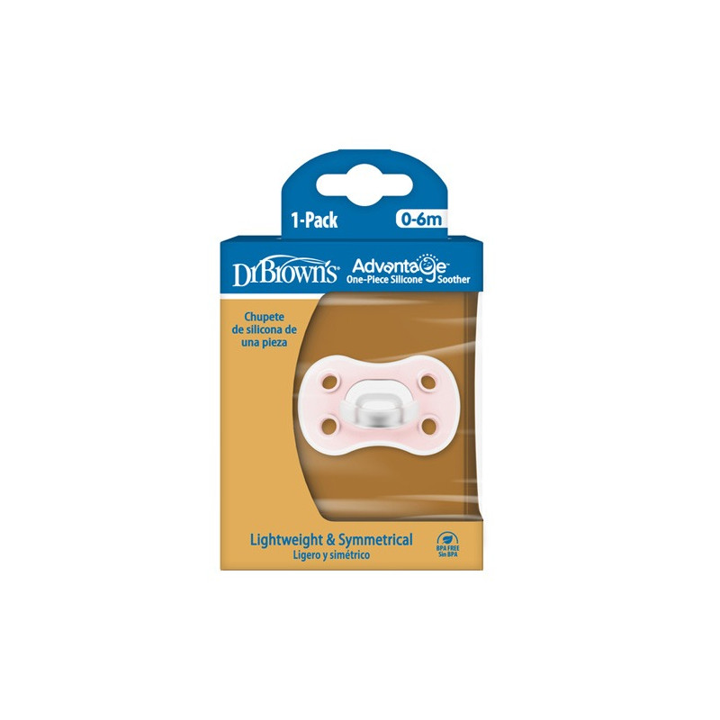 Dr Browns Advantage Chupete Silicona Rosa 0-6m