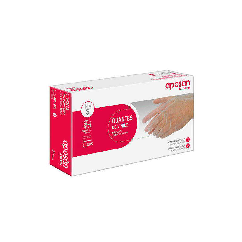 Aposan Botiquin Guantes de Vinilo Talla S 50Uds